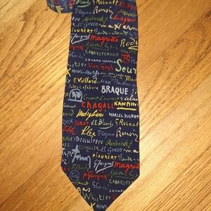 Art Institute Of Chicago TIE Artist Names Painters Mens Signatures
